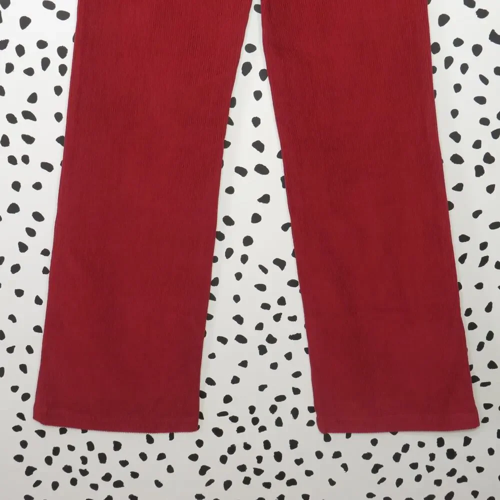 Reformation Red Dillon High Rise Wide Leg Corduroy Pants - Picture 7 of 10
